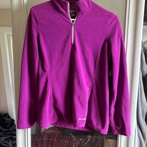 Eddie Bauer Magenta Quarter-Zip Pullover